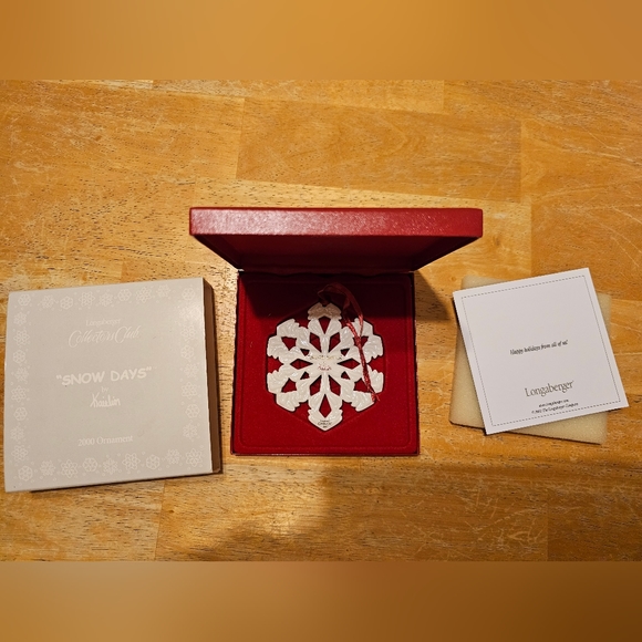 Longaberger Collectors Club Snow Days Christmas Ornament Kaitlin 1st Ed. 2000 - Picture 1 of 8